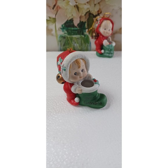 2 Ruth Morehead Mistletots 1986  Ornament/figurine 3-1/2” grandma grandpa - Picture 3 of 9